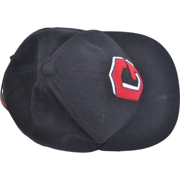 085189AR (S2) Gucci Cap Web Sherry Line Black Canvas - Picture 6 of 14